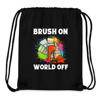 Funny Art Painter Brush On World Off Drawing Gift - Stanley/Stella Recycled Gym Bag - black - Front