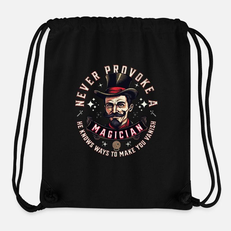 Ne provoquez jamais un magicien - dicton drôle et cool - Sac à cordon recyclé Stanley/Stella - noir