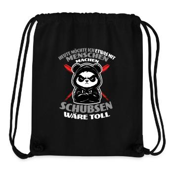 Panda wants to do something with humans - Stanley/Stella Recycled Gym Bag - black - Front