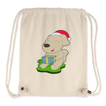 Forfait Noël pour chien - Sac à cordon recyclé Stanley/Stella - blanc naturel - Devant