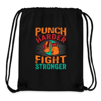 Härter schlagen, stärker kämpfen - Stanley/Stella recycelter Gym Bag - Schwarz - Vorne