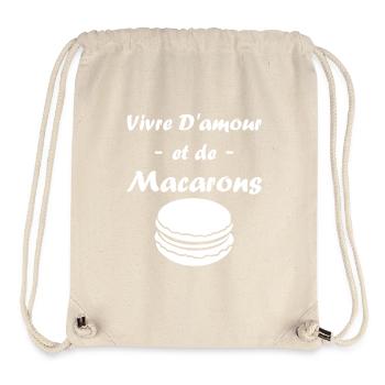 macarons - Sac à cordon recyclé Stanley/Stella - blanc naturel - Devant