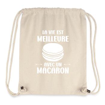 macarons - Sac à cordon recyclé Stanley/Stella - blanc naturel - Devant