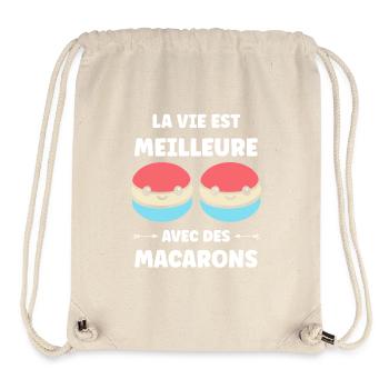 macarons - Sac à cordon recyclé Stanley/Stella - blanc naturel - Devant