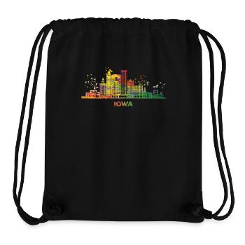 Iowans Skyline Stadtbild Iowa - Stanley/Stella recycelter Gym Bag - Schwarz - Vorne