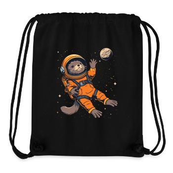 Otter Space Lustig Otter Astronaut - Stanley/Stella recycelter Gym Bag - Schwarz - Vorne