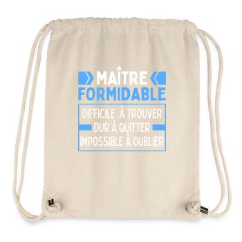 Maître Formidable Remerciements Professeur D'école - Sac à cordon recyclé Stanley/Stella - blanc naturel - Devant