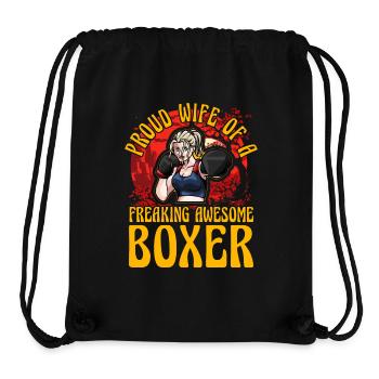 Fière épouse d’un boxeur génial - Sac à cordon recyclé Stanley/Stella - noir - Devant