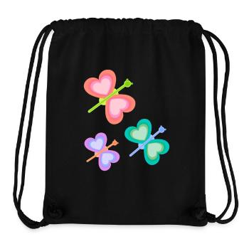 Printemps Coloré Insecte Papillons Enfant Bébé Années 80 - Sac à cordon recyclé Stanley/Stella - noir - Devant