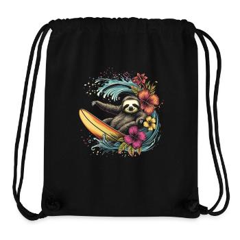 Faultier Surfer Lustig Geschenk - Stanley/Stella recycelter Gym Bag - Schwarz - Vorne