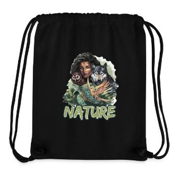 Natur Wolf Eule Schildkröte Frau für - Stanley/Stella recycelter Gym Bag - Schwarz - Vorne