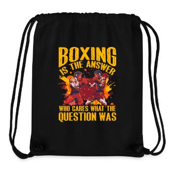 Boxen ist die Antwort, wen interessiert die Frage - Stanley/Stella recycelter Gym Bag - Schwarz - Vorne