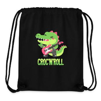 Rocker-Krokodil - Wortwitz - Stanley/Stella recycelter Gym Bag - Schwarz - Vorne