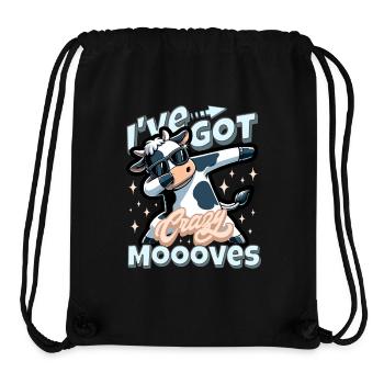 Funny Cow Pun - I've got crazy moooves - Stanley/Stella Recycled Gym Bag - black - Front