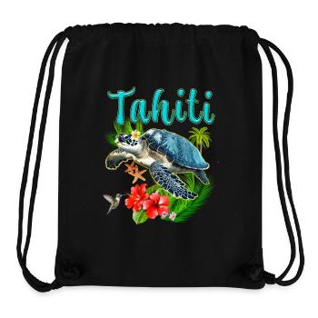Tahiti Französisch-Polynesien Schildkrötenblumen - Stanley/Stella recycelter Gym Bag - Schwarz - Vorne