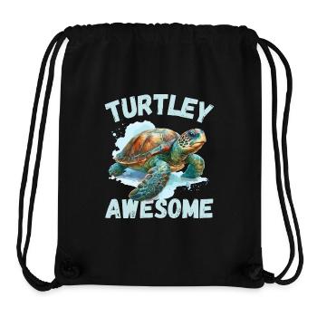 Tortue Reptile Jour de la Terre Aquarelle Nature Préhistorique - Sac à cordon recyclé Stanley/Stella - noir - Devant