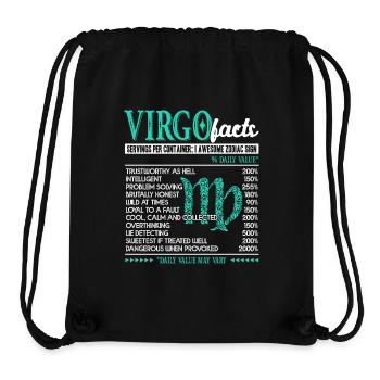 Virgo Facts I Awesome Zodiac Sign - Stanley/Stella Recycled Gym Bag - black - Front