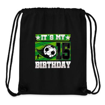 15th birthday Boy Soccer 15 Years Old Gifts - Stanley/Stella recycelter Gym Bag - Schwarz - Vorne