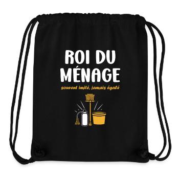 Humour faire le ménage - Sac à cordon recyclé Stanley/Stella - noir - Devant