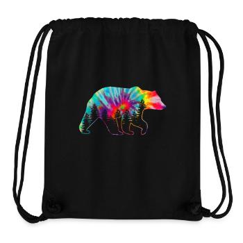 Grizzlybär Bär Tie Dye - Stanley/Stella recycelter Gym Bag - Schwarz - Vorne