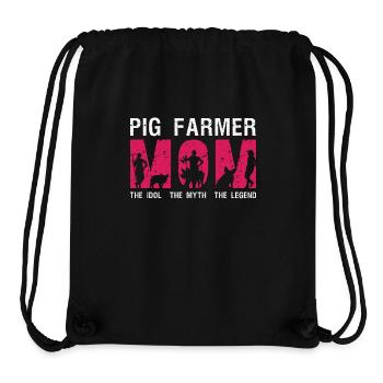Éleveur de porcs Maman L’idole Le mythe aime les animaux de la ferme - Sac à cordon recyclé Stanley/Stella - noir - Devant
