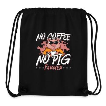 Éleveur de porcs Pas de café Pas d’animaux de la ferme Amateur de café - Sac à cordon recyclé Stanley/Stella - noir - Devant
