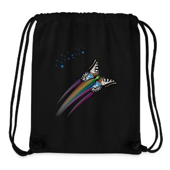Schmetterling mit Regenbogenfarben - Stanley/Stella recycelter Gym Bag - Schwarz - Vorne