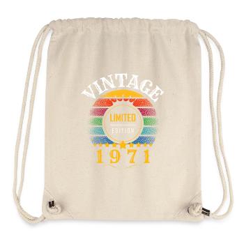 Vintage Retro Jahr 1971 Sonnenuntergang - Stanley/Stella recycelter Gym Bag - Naturweiß - Vorne