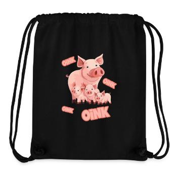 Schweinchen Schwein Oink - Stanley/Stella recycelter Gym Bag - Schwarz - Vorne