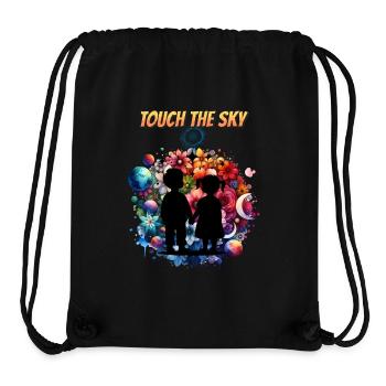 Touch The Sky - Inspirational Quote With Flowers - Stanley/Stella Recycled Gym Bag - black - Front