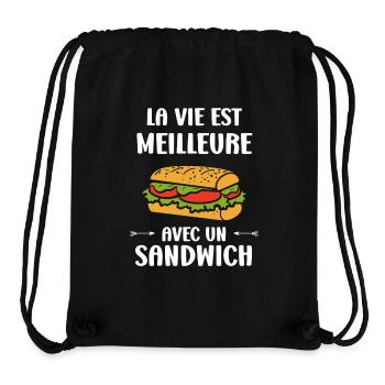 Humour sandwich - Sac à cordon recyclé Stanley/Stella - noir - Devant