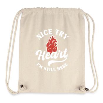Überlebende eNetter Versuch Herz - Stanley/Stella recycelter Gym Bag - Naturweiß - Vorne