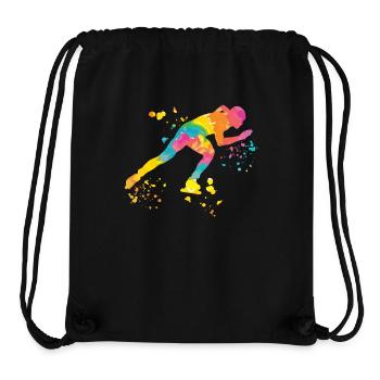 Speed skater Sportswoman Speed Skating - Stanley/Stella Recycled Gym Bag - black - Front