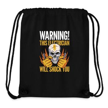 Avertissement! Cet électricien va vous choquer - Sac à cordon recyclé Stanley/Stella - noir - Devant