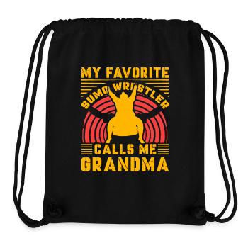 Mon lutteur de sumo préféré m’appelle grand-mère - Sac à cordon recyclé Stanley/Stella - noir - Devant