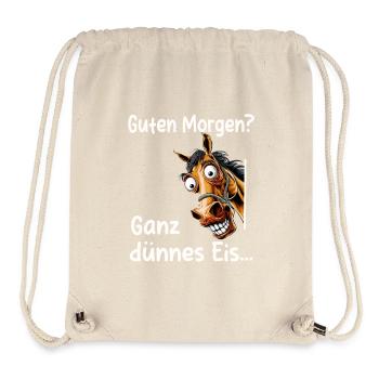 Lustiges Pferd - Guten Morgen? Pferde Pony Spruch - Stanley/Stella recycelter Gym Bag - Naturweiß - Vorne