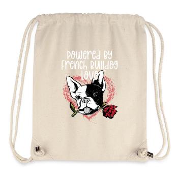 Powered By French Bulldog Love Frenchie Dog Owner - Stanley/Stella recycelter Gym Bag - Naturweiß - Vorne