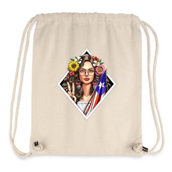 Boricua Puerto Rico Girl - Stanley/Stella Recycled Gym Bag - natural - Front