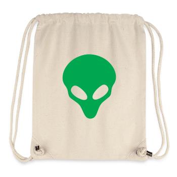 Tête d’extraterrestre vert drôle vie extraterrestre cool - Sac à cordon recyclé Stanley/Stella - blanc naturel - Devant
