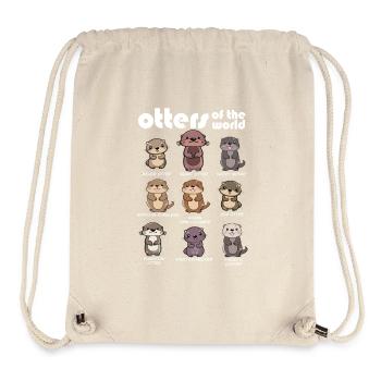Loutres du monde mignon Kawaii Lotter Lover Thème - Sac à cordon recyclé Stanley/Stella - blanc naturel - Devant