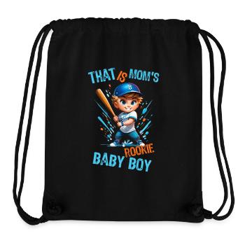 Mom's Little Baseball Star - Stanley/Stella Recycled Gym Bag - black - Front