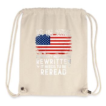 Patriot : La Constitution du drapeau américain des États-Unis doit - Sac à cordon recyclé Stanley/Stella - blanc naturel - Devant