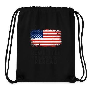 Patriot : La Constitution du drapeau américain des États-Unis doit - Sac à cordon recyclé Stanley/Stella - noir - Devant