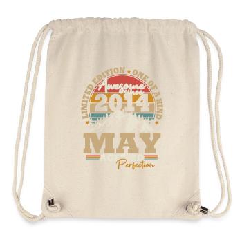 Mai 2014 Vintage rétro cadeau d’anniversaire - Sac à cordon recyclé Stanley/Stella - blanc naturel - Devant