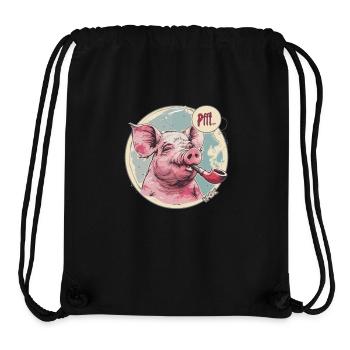 Entspanntes, cooles Schwein und Pfeife - Stanley/Stella recycelter Gym Bag - Schwarz - Vorne