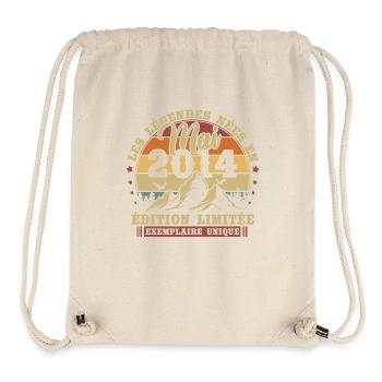 Vintage Mai 2014 Rétro Cadeau D'anniversaire - Sac à cordon recyclé Stanley/Stella - blanc naturel - Devant