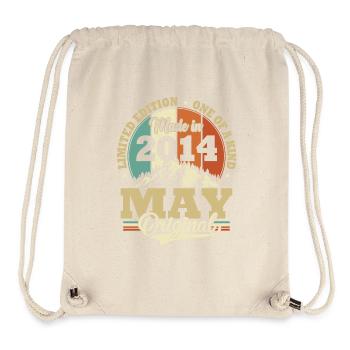Millésime Mai 2014 Vintage Cadeau Anniversaire - Sac à cordon recyclé Stanley/Stella - blanc naturel - Devant