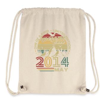 Vintage Mai 2014 Rétro Cadeau Anniversaire - Sac à cordon recyclé Stanley/Stella - blanc naturel - Devant