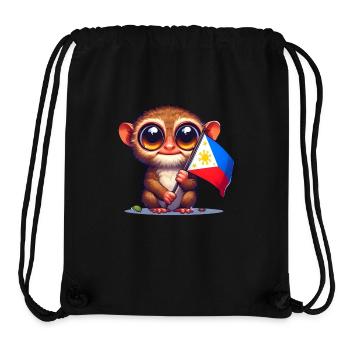 Tarsier mit philippinischer Flagge - Stanley/Stella recycelter Gym Bag - Schwarz - Vorne