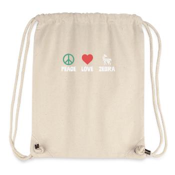 Peace Love Zebras Funny Stripes Animal Lover Pun - Stanley/Stella Recycled Gym Bag - natural - Front